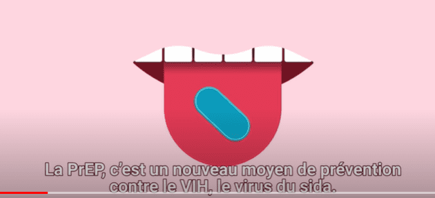 Générique du film sur la PrEP : un comprimé de PrEP sur la langue