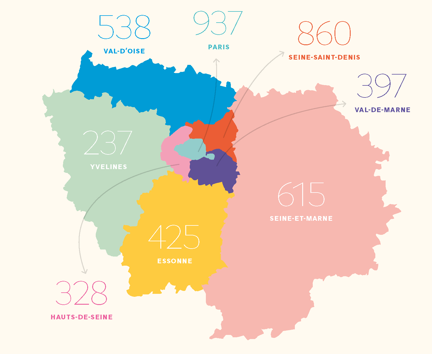 Carte de l'année 2024 comptabilisant les actions de préventions